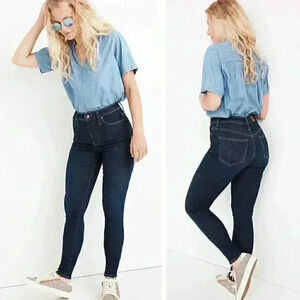 Madewell Tall Curvy High-Rise Skinny Jeans Orland Wash Denim Stretchy High Waist